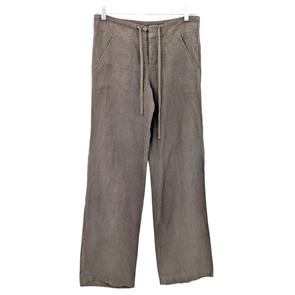 Vince Olive-Taupe Wide Leg Drawstring Pants